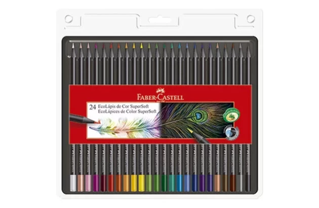 LÁPIS DE COR SUPERSOFT 24 CORES ECOLÁPIS FABER-CASTELL