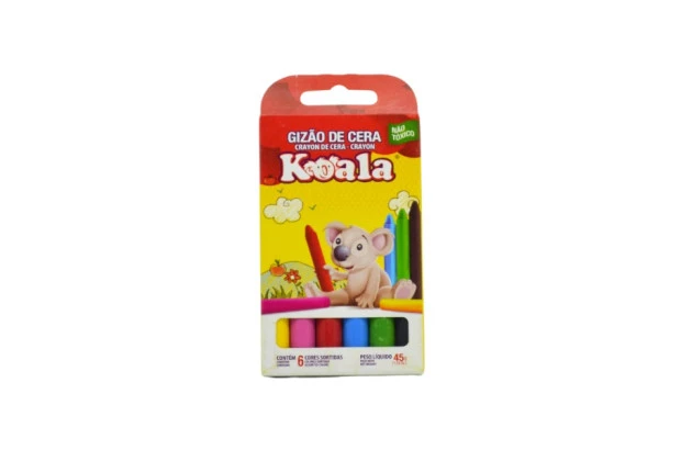 GIZÃO DE CERA 6 CORES 45G KOALA - 0027