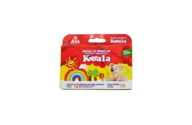 MASSA DE MODELAR 12 CORES 120G KOALA DELTA - 0026