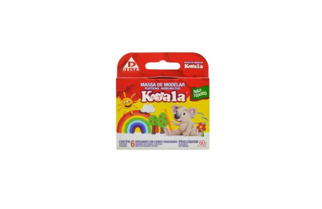MASSA DE MODELAR 6 CORES 60G KOALA DELTA - 0028