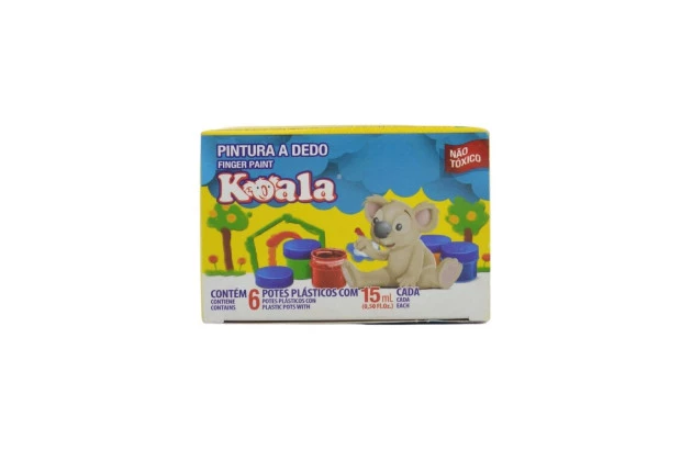 PINTURA A DEDO 6 CORES 15ML KOALA DELTA - 0044