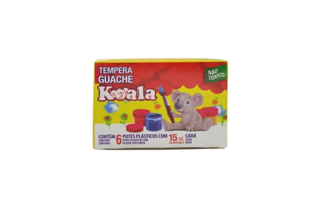 TINTA GUACHE 6 CORES 15ML KOALA DELTA - 0040