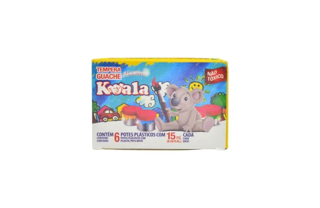 TINTA GUACHE METÁLICA 6 CORES 15ML KOALA DELTA - 040MET