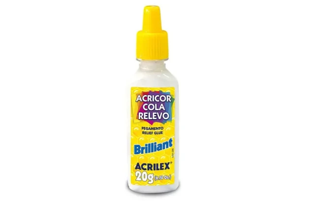 COLA ACRICOR RELEVO BRILLIANT BRANCA 20G 3120 ACRILEX