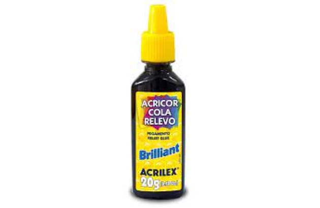 COLA ACRICOR RELEVO BRILLIANT 20G PRETA 520  3120 ACRILEX