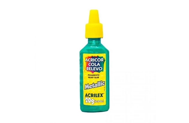 COLA ACRICOR RELEVO METALIC VERDE 20G 2520 ACRILEX