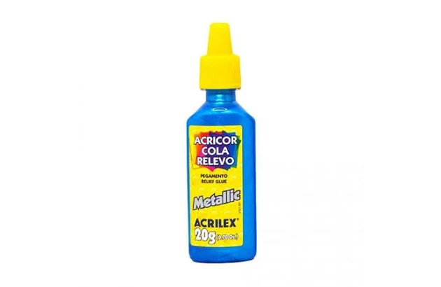 COLA ACRICOR RELEVO METALIC AZUL 20G 2520 ACRILEX