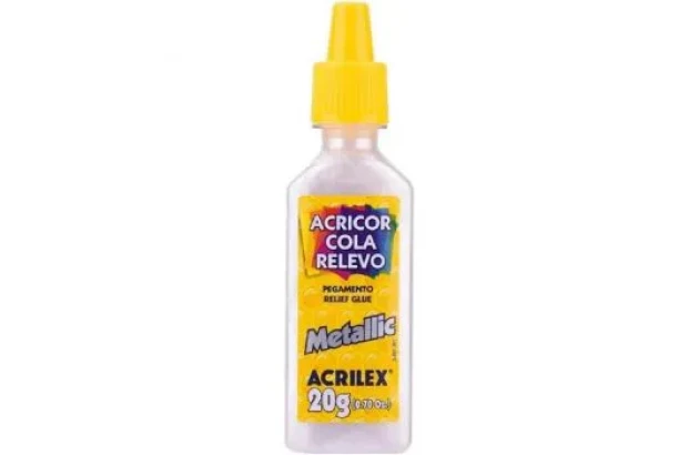 COLA ACRICOR RELEVO METALIC PRATA 20G 2520 ACRILEX