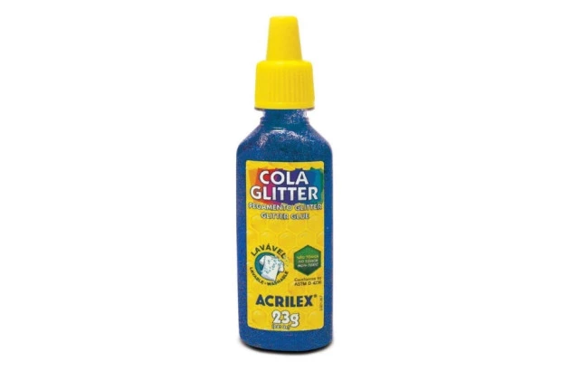 COLA GLITTER 23G AZUL 204 ACRILEX 2900