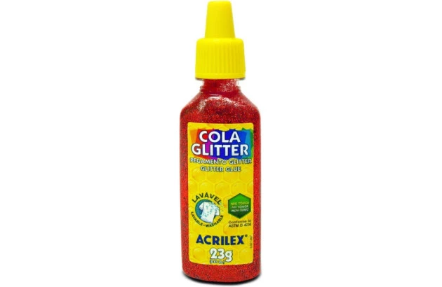 COLA GLITTER 23G VERMELHA 205 ACRILEX 2900