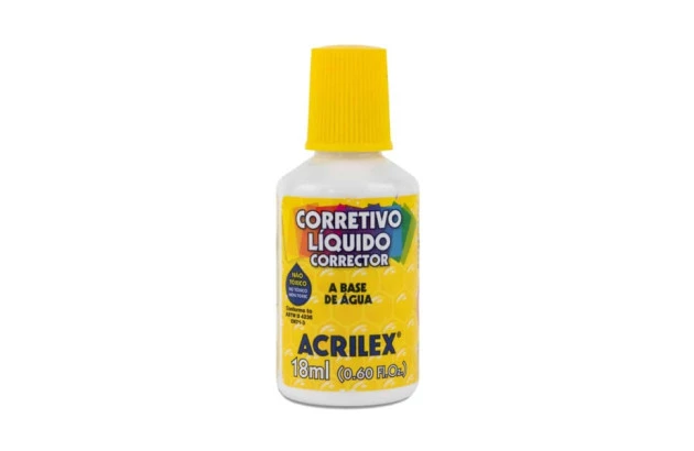 CORRETIVO LIQUIDO 18ML BRANCO BASE DE ÁGUA ACRILEX 1518