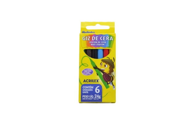 GIZ DE CERA 6 CORES 24G 9006 ACRILEX