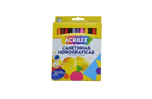 CANETA HIDROGRAFICA 24 CORES 6924 ACRILEX