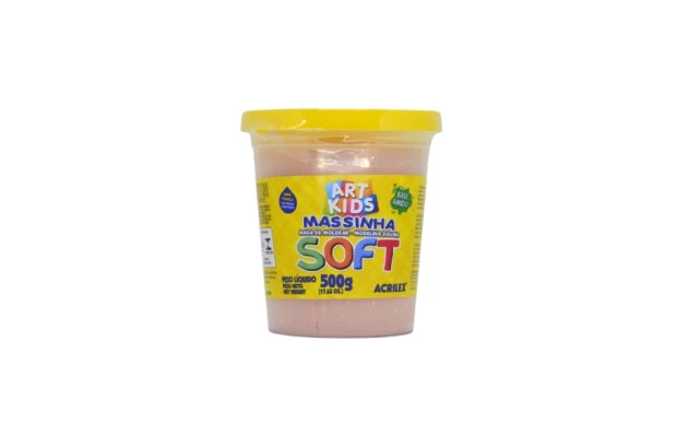MASSA DE MODELAR SOFT 500G AMARELO PESSEGO 538 7350 ACRILEX