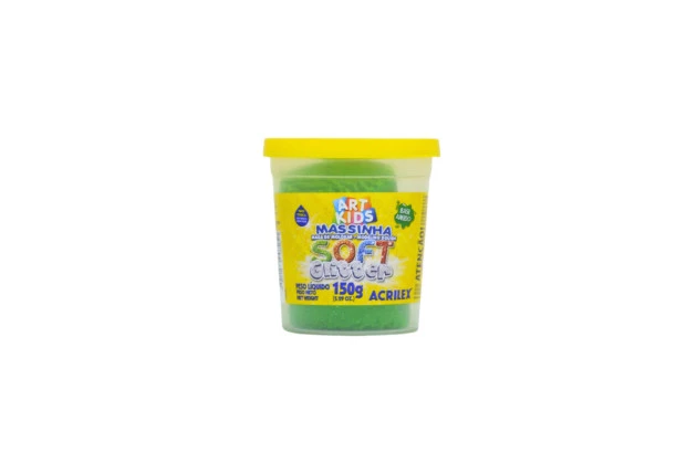 MASSA DE MODELAR SOFT GLITTER 150G VERDE 206 ACRILEX 7315