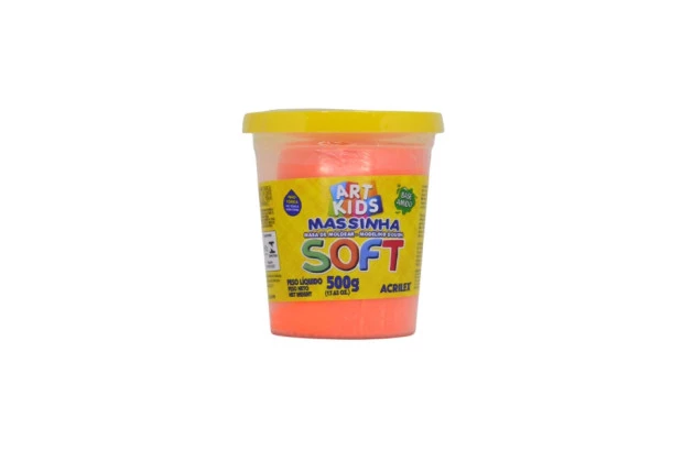 MASSA DE MODELAR SOFT 500G LARANJA 105 ACRILEX 7350