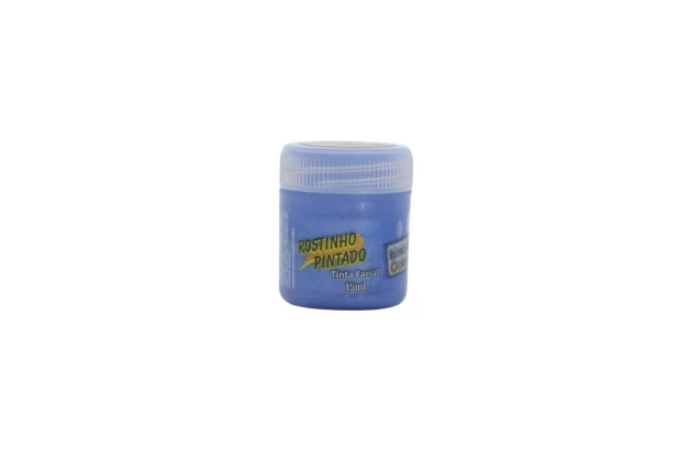 TINTA FACIAL LÍQUIDA METÁLICA 15ML AZUL METALLIC COLORS  - ROSTINHO PINTADO 8004