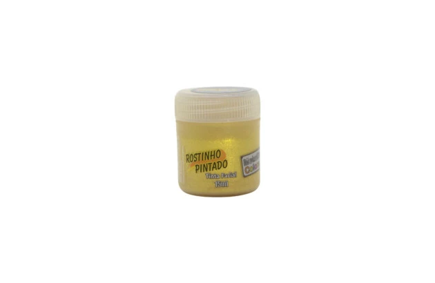 TINTA FACIAL LÍQUIDA METÁLICA 15ML OURO METALLIC COLORS  - ROSTINHO PINTADO 8002
