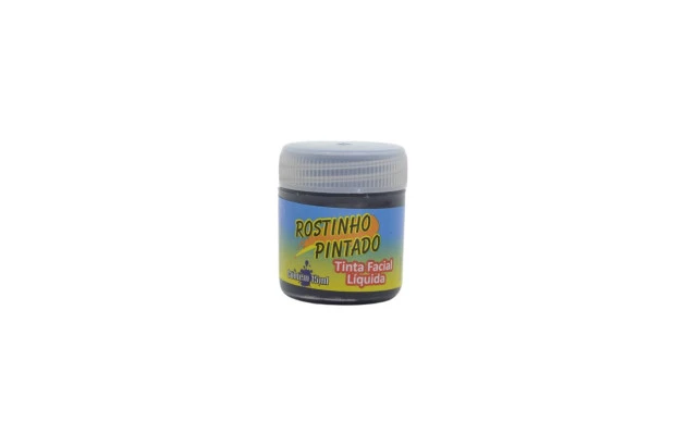 TINTA FACIAL LÍQUIDA ARTÍSTICA 15ML PRETA - ROSTINHO PINTADO 1005