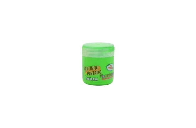 TINTA FACIAL LÍQUIDA 15ML FLUOR COLORS VERDE LIMÃO FLUOR - ROSTINHO PINTADO 1013