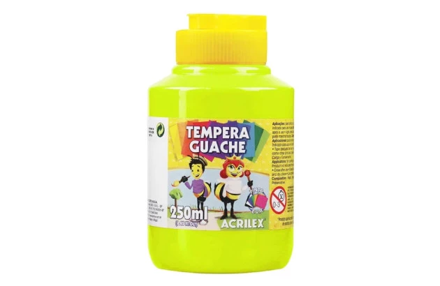 TINTA GUACHE 250ML AMARELO LIMAO 504 ACRILEX 2025