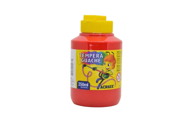 TINTA GUACHE 250ML VERMELHO FOGO 507 2025 ACRILEX