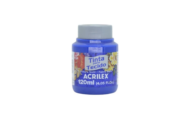 TINTA PARA TECIDO FOSCA 120ML AZUL COBALTO 502 ACRILEX 4112