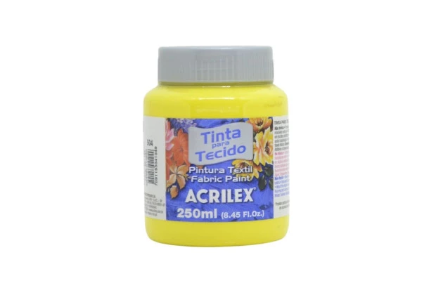 TINTA PARA TECIDO FOSCA 250ML AMARELO LIMAO 504 4125 ACRILEX