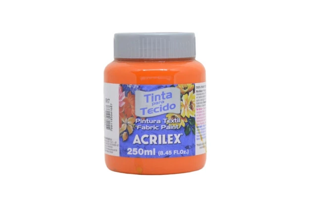 TINTA PARA TECIDO FOSCA 250ML LARANJA 517 ACRILEX 4125