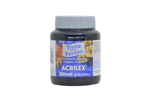 TINTA PARA TECIDO FOSCA 250ML PRETO 520 ACRILEX 4125