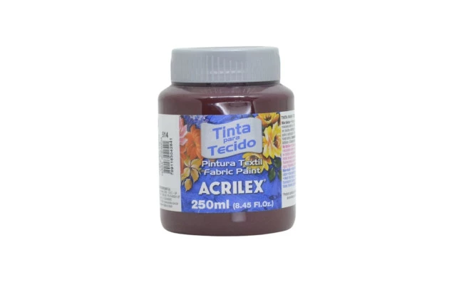 TINTA PARA TECIDO FOSCA 250ML TERRA QUEIMADA 514 4125 ACRILEX
