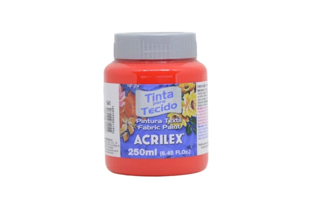 TINTA PARA TECIDO FOSCA 250ML VERMELHO VIVO 541 ACRILEX 4125