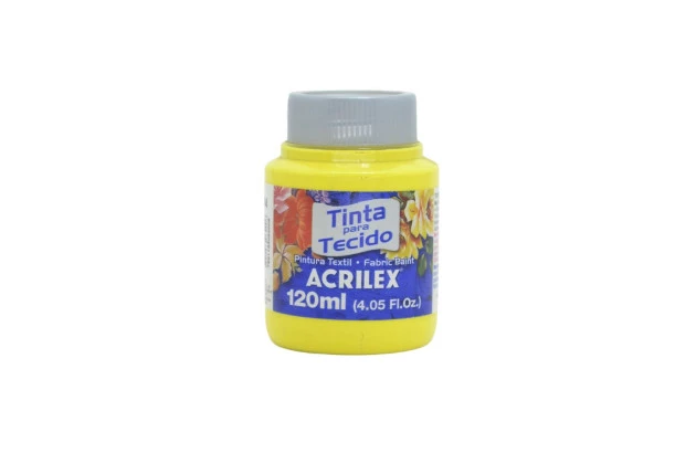 TINTA PARA TECIDO FOSCA 120ML AMARELO LIMÃO 504 4112 ACRILEX