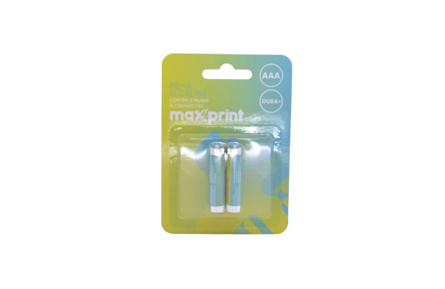PILHA ALCALINA AAA PALITO 1,5V COM 2 UND MAXPRINT – 756358