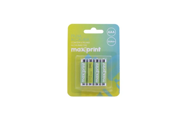 PILHA ALCALINA AAA PALITO 1,5V COM 2 UND MAXPRINT – 756358
