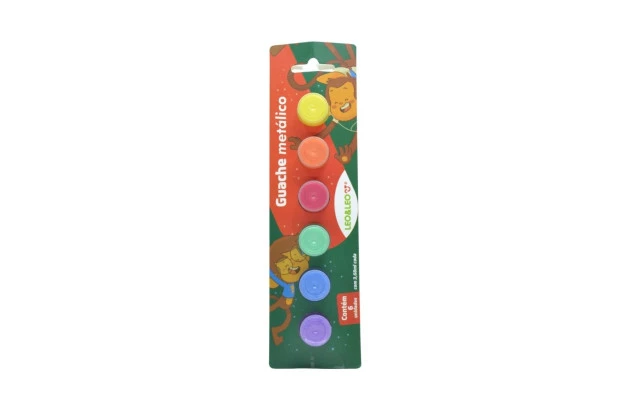 TINTA GUACHE 6 CORES METALICO 74011 LEONORA