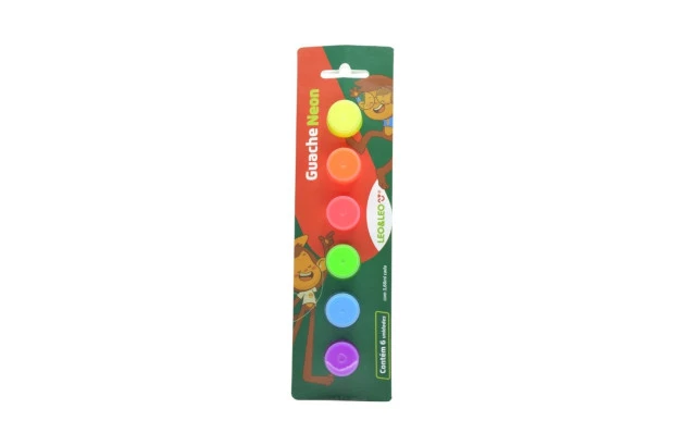TINTA GUACHE 6 CORES NEON 74210 LEONORA