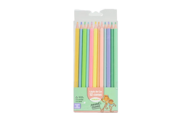 LAPIS DE COR 12 CORES PASTEL TREND LEONORA