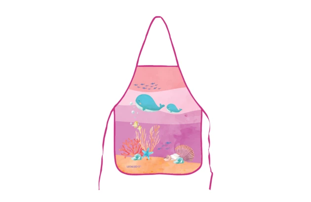 AVENTAL INFANTIL COM BOLSO FUNDO DO MAR LEO&LEO