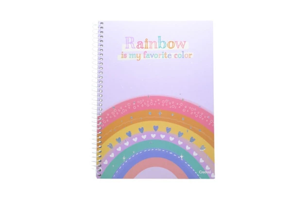 CADERNO CAPA DURA ARCO IRIS 1 MATERIA CREDEAL