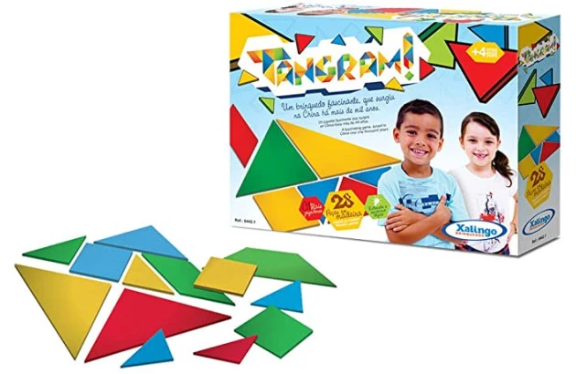JOGO DE RACIOCINIO LÓGICO TANGRAM 28 PÇS  XALINGO