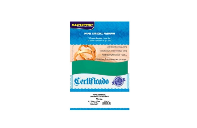 PAPEL LAMINADO ARTESANATO 250G 10F VERDE - MASTERPRINT