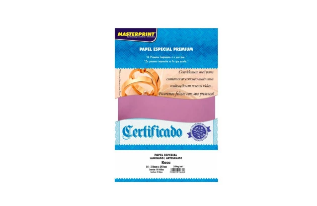 PAPEL LAMINADO ARTESANATO 250G 10F ROSA - MASTERPRINT