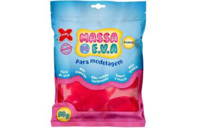 MASSA DE EVA LISA 50G VERMELHO FOAMY | PARA MODELAGEM - MAKE+ 13014
