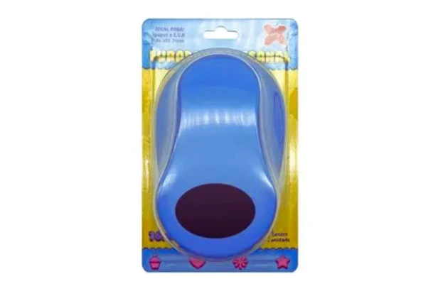 PERFURADOR PAPEL E EVA 76MM OVAL GIGANTE ESPESSURA ATÉ 2MM | MAKE+ 12058