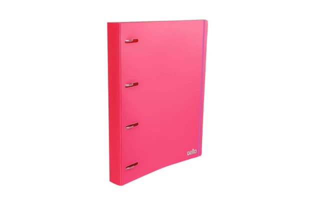 FICHARIO PASTA 4 ARGOLAS PP FULL COLOR ROSA FLÚOR DELLO