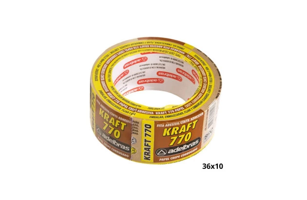 FITA ADESIVA PAPEL CREPE KRAFT 770 36MM X 10M - UNIDADE | ADELBRAS