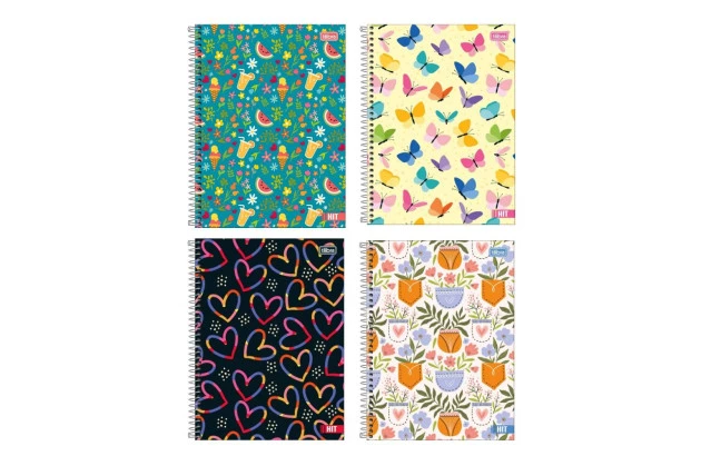 CADERNO ESPIRAL CAPA DURA UNIVERSITÁRIO 1 MATÉRIA  80F HIT FEMININO SORTIDO TILIBRA