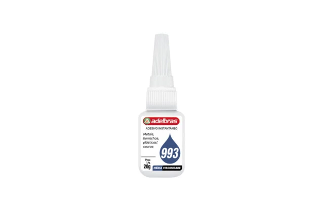 COLA ADESIVO INSTANTANEO 993 MÉDIA VISCOSIDADE 20G ADELBRAS