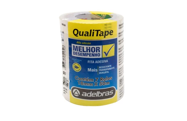 FITA ADESIVA TRANSPARENTE 18X50 QUALITAPE ADELBRAS